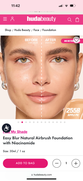 Huda Beauty - Easy Blur Foundation - Apple Pie